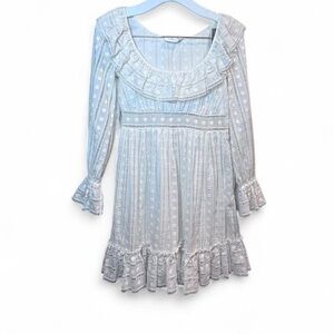 ✨ Zimmermann White Cotton Eyelet Mini Dress – Size 0 / XS cottage core coquette